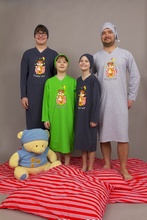 Dětské a pánské košile dlouhé s medvídkem